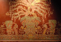 Uno de los murales que representa a la Gran Diosa de Teotihuacán en el complejo de apartamentos situado en Tepantitla.