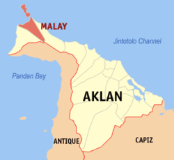 Mapa de Aklan con Malay resaltado