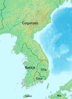 Ang Baekje sa kasukdulan nito noong 375.