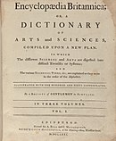 Заглавна страница на първото издание на Енциклопедия Британика