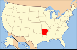Map of the United States with Ākanara highlighted