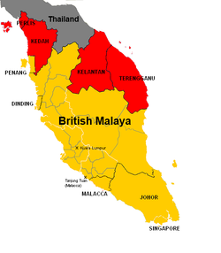 Location of நான்கு மலாய் மாநிலங்கள் Four Malay States'