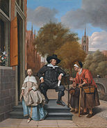 Um burgomestre de Delft e sua filha, 1654