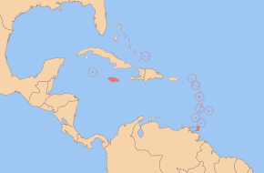西インド諸島の位置