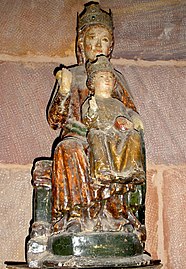 Virgen con el Niño, inicialmente parte del mismo retablo, que permanece en la iglesia del monasterio de Santa María de Mave.[36]​