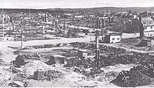 La ville de Rovianemi détruite par les Allemands.