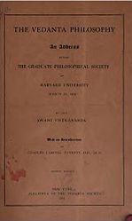 Vedanta Philosophy An address before the Graduate Philosophical Society 1901 cover page