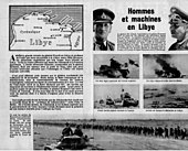 Propagande britannique à destination des troupes françaises d'Afrique du Nord montrant la situation en Libye fin 1941.