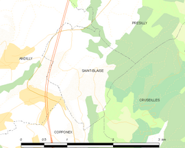 Mapa obce Saint-Blaise