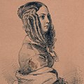 Louise Colet circa 1840 (Tekening: Franz Xaver Winterhalter) geboren op 15 augustus 1810