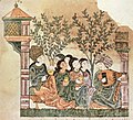 Bayad suona l'oud tra le ragazze; Manoscritto arabo del XII secolo.
