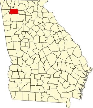 Map of Georgia highlighting Gordon County