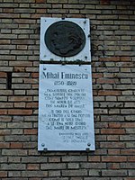 Mihai Eminescu plaque, Recanati, Italy