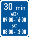 Parking is permitted within the days and hours specified, with a 30-minute limit