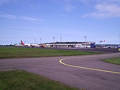 Ängelholm-Helsingborg Airport, terminal view from air aide