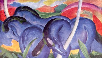 Die großen blauen Pferde (Les Grands Chevaux bleus), 1911, huile sur toile, 105.73 × 181.13 cm, Walker Art Center, Minneapolis