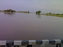 Ghaggar river in September month, near Anoopgarh, Rajasthan (India)