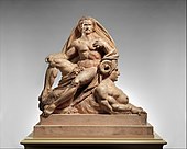 Jupiter and the Sphinx; 1868; tinted plaster; 116.8 × 112.1 × 60.3 cm (3'10" × 3'8" × 1'11¾"); Metropolitan Museum of Art