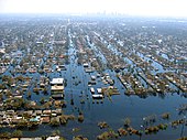Staden New Orleans efter orkanen Katrinas framfart 2005.
