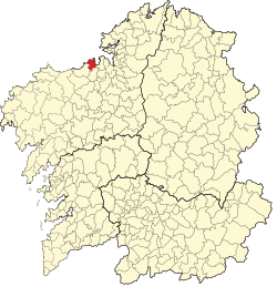 Vị trí của A Coruña tại Galicia