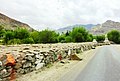 Mani wall along the driveway to Hemis Monastery