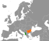 Location map for Albania and Bulgaria.