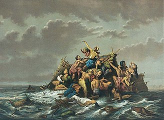 A Flood in Java (1865-1875), modelled after Géricault's The Raft of the Medusa