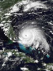 Satellite image of Dorian at peak intensity over the Abacos on September 1