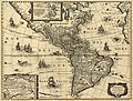 Mapa de América. Cartógrafo: Jodocus Hondius. C. 1640.