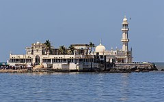 The Haji Ali Mosque was built in 1431, when Mumbai was under Islamic rule.[३]