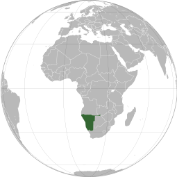 Localização Namíbia