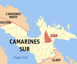 Mapa ning Camarines Sur ampong Goa ilage