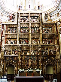 Retablo mayor de la iglesia del Monasterio de Santa María de El Paular, probablemente del taller de Juan Guas (finales del siglo XV), de alabastro policromado.
