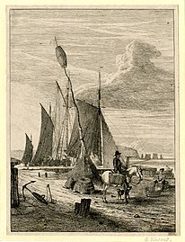 etching of a harbour