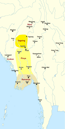 Сагаінг: історичні кордони на карті