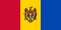 Reverso de la bandera de Moldavia actual.