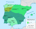 Image 28Areas of the Roman province of Hispania occupied by the barbarian people c. 409-429 (from History of Portugal)