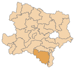 Poloha okresu Neunkirchen v spolkovej krajine Dolné Rakúsko (klikacia mapa)