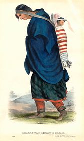 Ojibwa woman and child