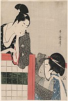 Tsuitate no Danjo (Đàn ông và phụ nữ bởi một màn hình phân vùng), k. 1797