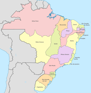 Provincias del Imperio del Brasil en 1822.