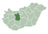 Map of Hungary highlighting Fejér County