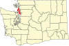 State map highlighting Island County