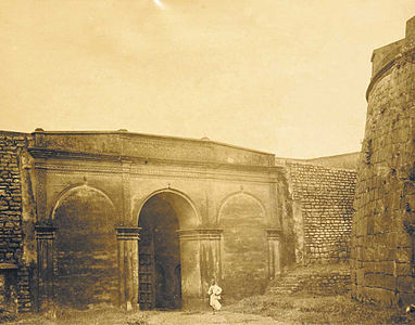 Old Fort Gate of Bangalore (1883), by Albert Thomas Watson PENN (1849-1924)