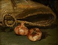 Tihožitje s torbo in česnom, Édouard Manet
