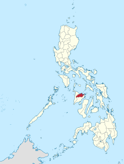 Mapa ng Pilipinas na magpapakita ng lalawigan ng Capiz