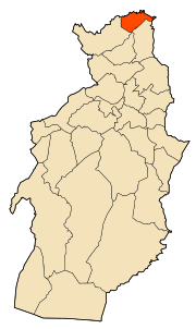 Location of Taher in the Tébessa Province