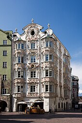 Rococo - Helbling House, Innsbruck, Austria, originally Gothic town house from the 15th century, renovated at the beginning of the 18th, and finished in 1732 by Anton Gigl