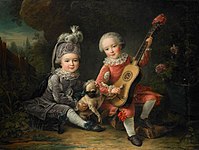 Crianças do Marquês de Béthune com um pug em 1761