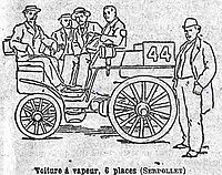 Serpollet Coche de vapor Prandiéres no ha terminado Competición del 'Petit Journal' de Carros sin Caballos, París-Ruan Le Petit Journal 22 de julio de 1894